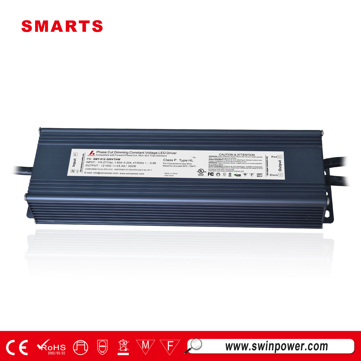 300w waterproof dimmable led power supply