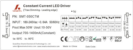 220v 50w 700ma Dimmable Constant Current LED Driver