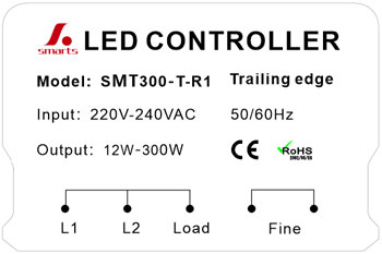 220-240vAC led triac dimmer with switch 300w