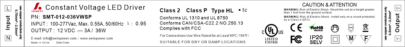 12V 36w ac to dc transformer