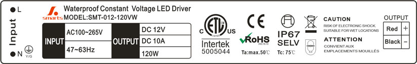 12vdc 120W 10A LED transformer 