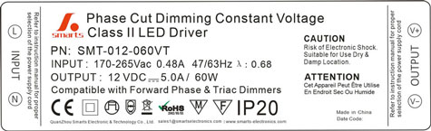 60w 12v dc power supply 