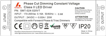 24v led strip power supply 20w