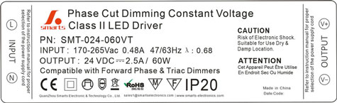 24v dc 60w led driver