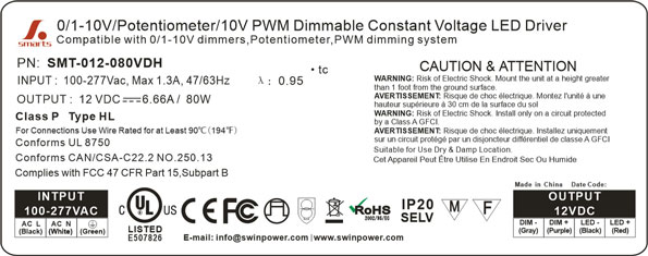 UL led driver power supply