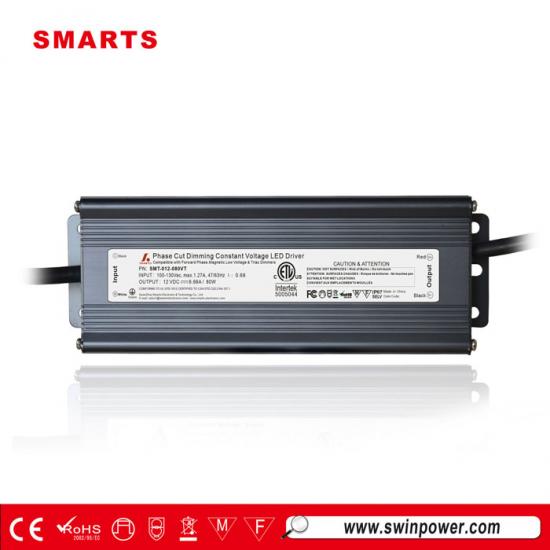 Ce Etl Constant Voltage Waterproof Dimmable Led Driver 12v 24v 80wce