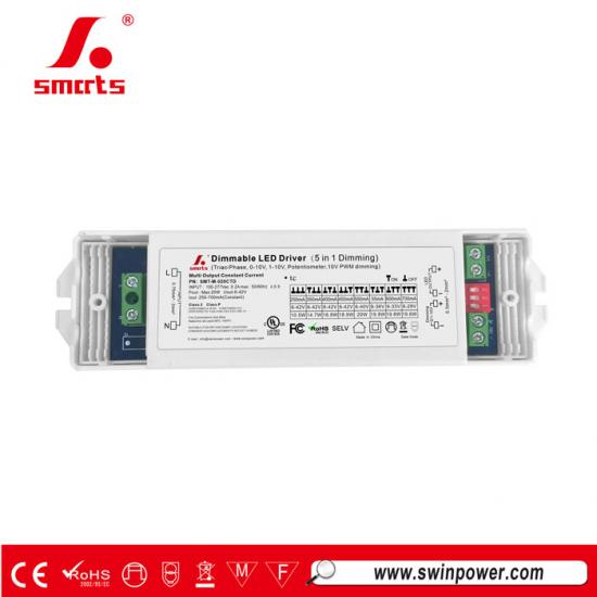 20w Triac&0-10V dimmable Selectable Output Current LED Driver