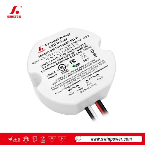 Contractor-Friendly & Versatile Round Shape 25W Constant-Voltage LED Power Supply