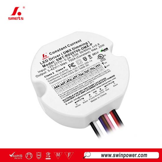 Digital Control 20W DALI-2 Dimmable Constant Current Round LED Driver for Lighting Projects -Swin Power
