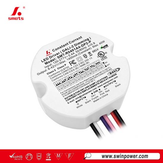 High Output 40W DALI-2 Dimmable Constant Current Round LED Driver for led lighting -Swin Power