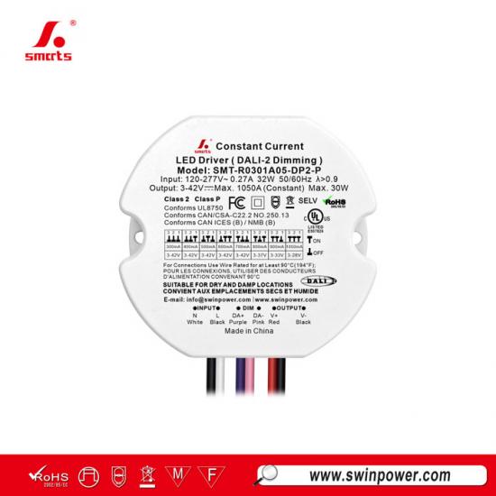 Digital Dimming 30W DALI-2 Dimmable Constant Current Round LED Driver for indoor