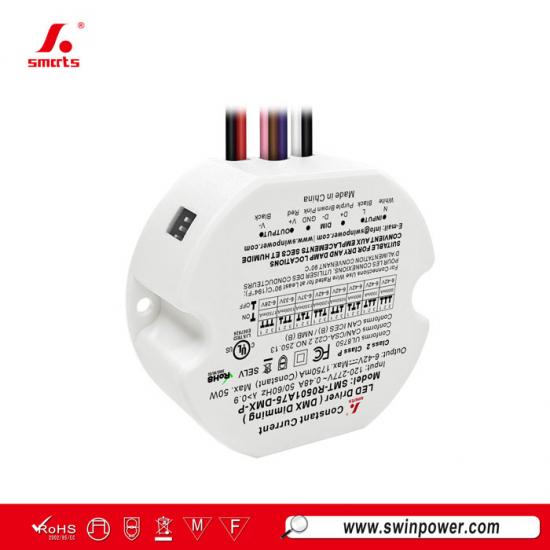 50W DMX512 Dimmable Constant Current Round LED Driver for indoor