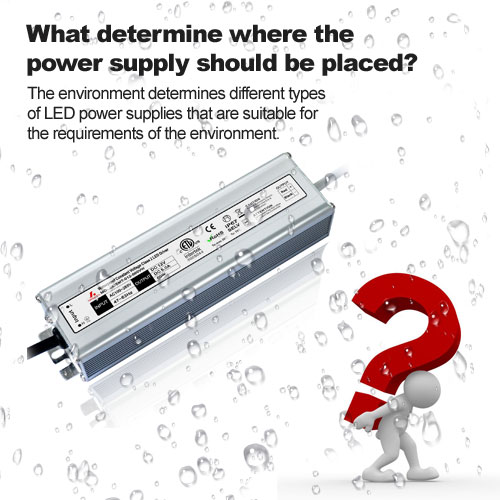 What determine where the power supply should be placed?