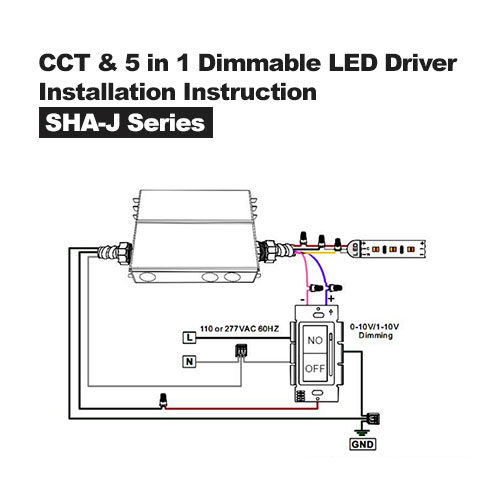 CCT& 5 in 1 Dimmable LED Driver & Junction Box SHA-J Series installation instruction
