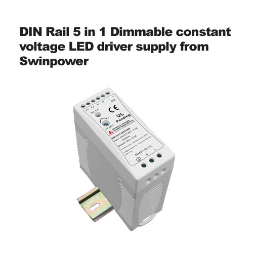 DIN Rail 5 in 1 Dimmable constant voltage LED driver supply from Swinpower
