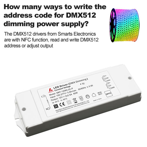 How many ways to write the address code for DMX512 dimming power supply?
